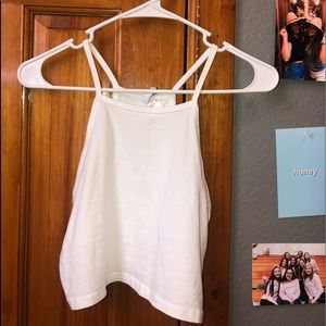 H&M White Halter Cropped Tank